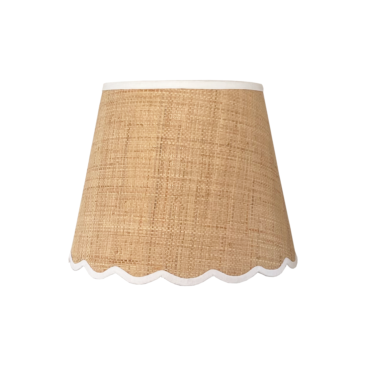 Large Scalloped Raffia Lamp Shade - Multiple Color Options