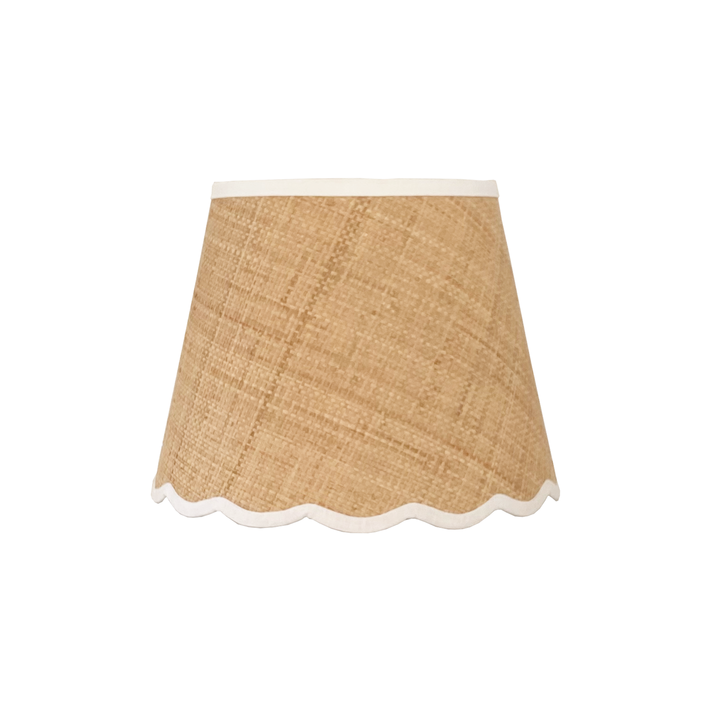 Medium Scalloped Raffia Lamp Shade - Multiple Color Options