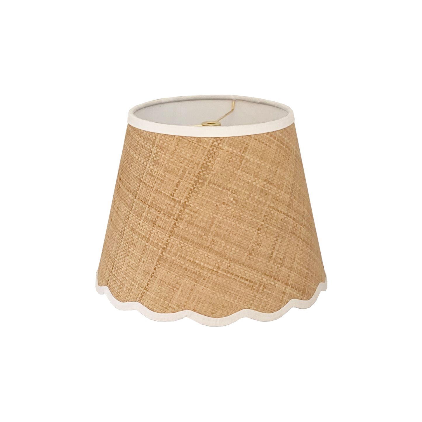 Medium Scalloped Raffia Lamp Shade - Multiple Color Options