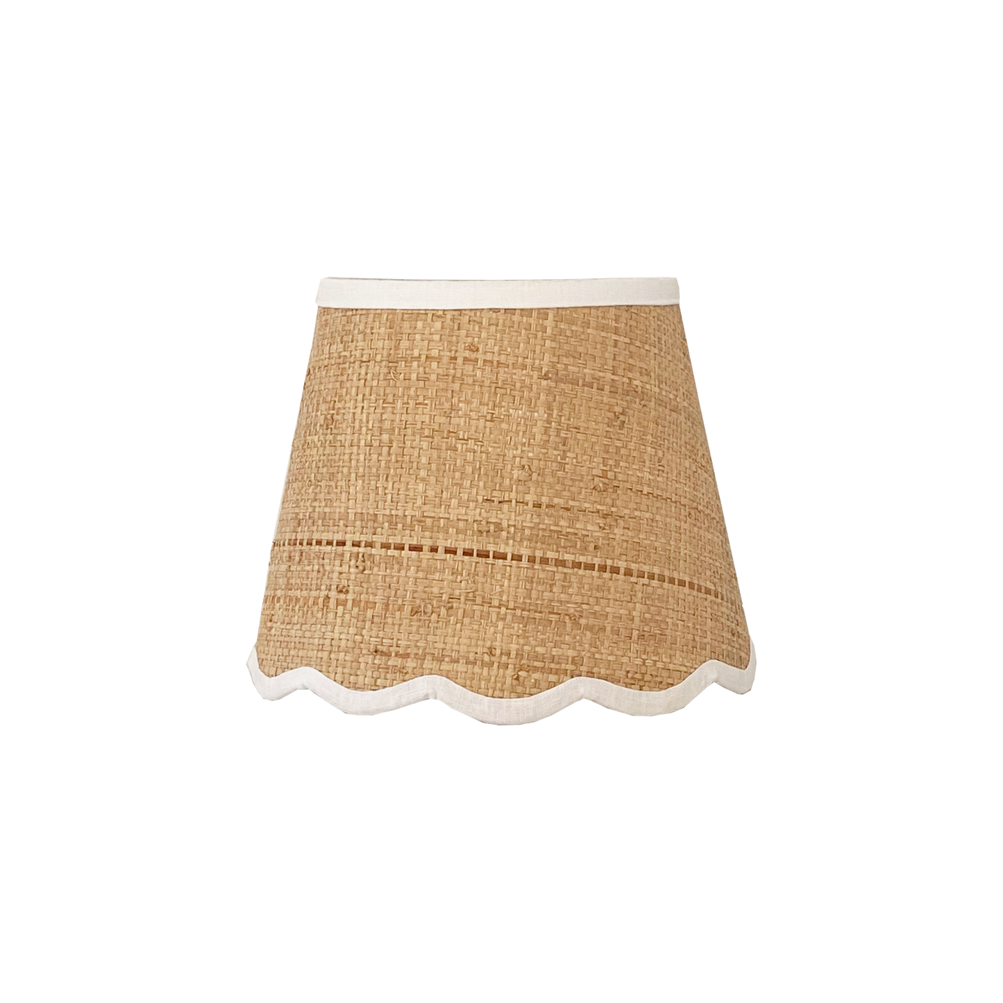 Small Scalloped Raffia Lamp Shade - Multiple Color Options