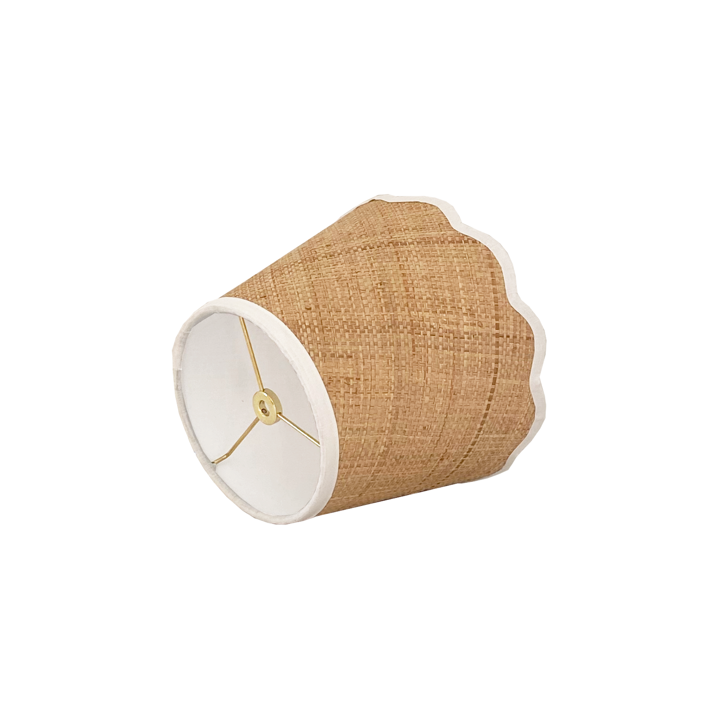 Small Scalloped Raffia Lamp Shade - Multiple Color Options