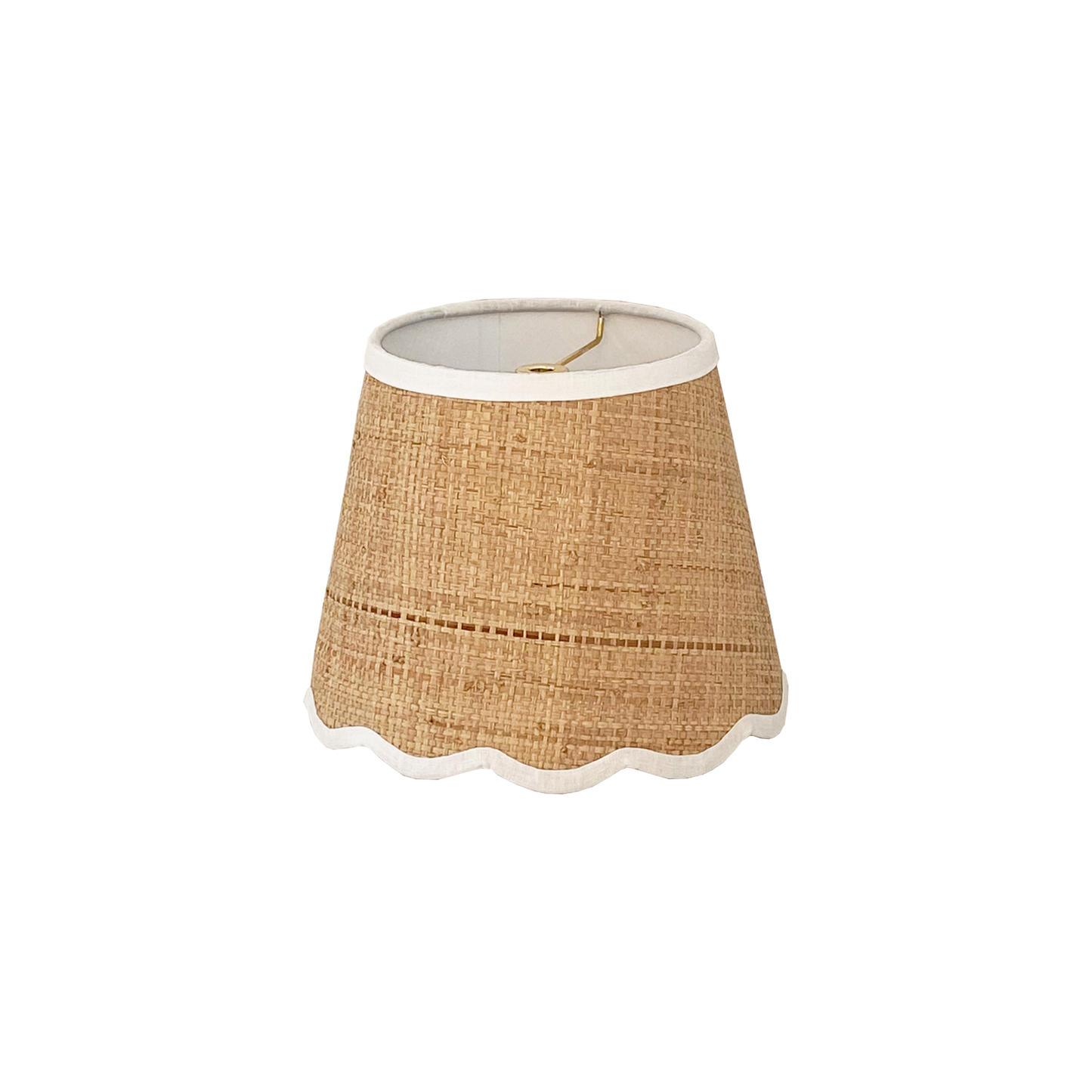 Small Scalloped Raffia Lamp Shade - Multiple Color Options